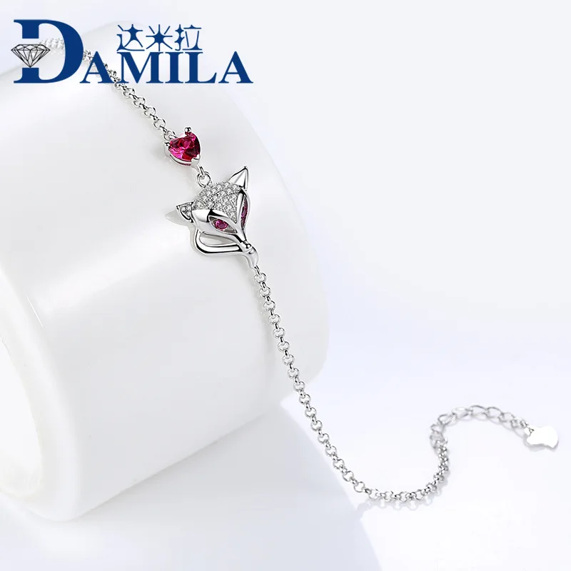 

Fashion 100% 925 Sterling Silver for women bracelets Jewelry S925 silver simple fox animals bracelets pulseras plata de ley 925