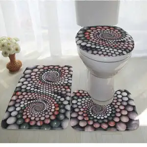 colorful bathroom rugs 3 pcsset closestool seat mat toilet seat mat anti slip wc mat 3d effect floor mats home toilet carpet free global shipping