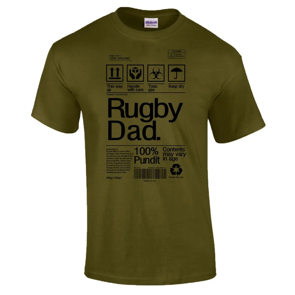 Стильные модные мужские повседневные футболки Rugbyer Dad продукция этикетка на День