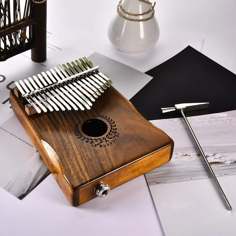 Новинка 17 клавиш EQ Kalimba Mbira Calimba твердая стяжка под большой палец из акации динамик