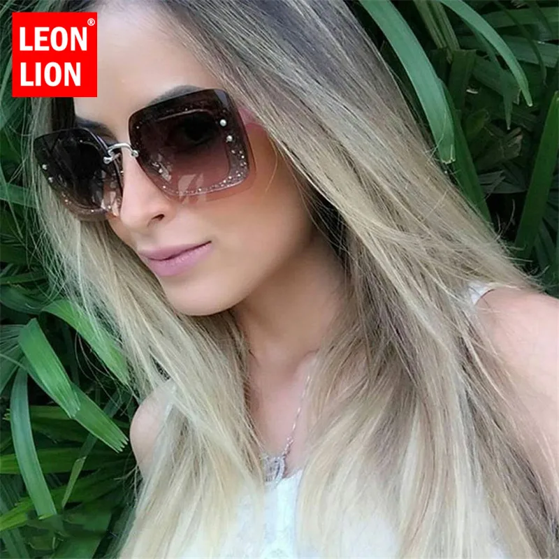 LeonLion 2020 Роскошные негабаритные Солнцезащитные очки женские градиентные