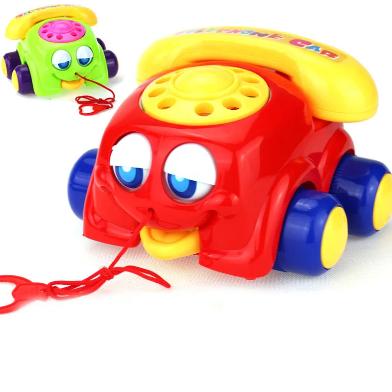Children's Phone Toy Pull Car Learn Crawl Baby Musical Toys For Children Infant 1-2 Years Old Phones | Игрушки и хобби