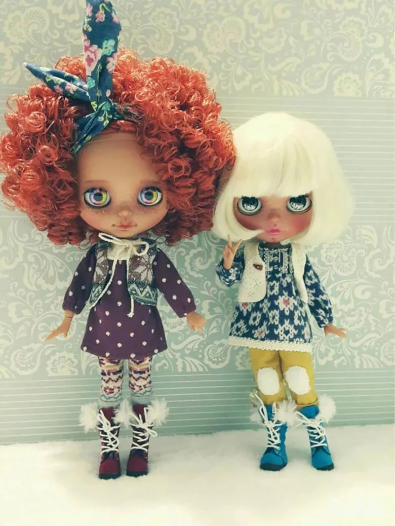 1 пара ботинки мартинсы для кукол Blyth зимние сапоги Azone Licca 1/6 высокие до колена