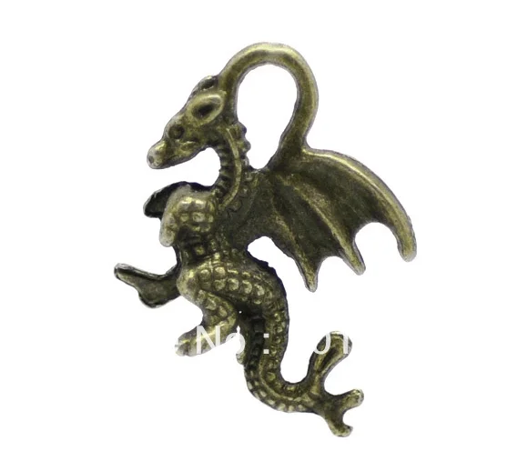 Free Shipping 100pcs Antique Bronze Winged Dragon Charm Pendants 21x14mm Jewelry Findings Wholesale | Украшения и аксессуары