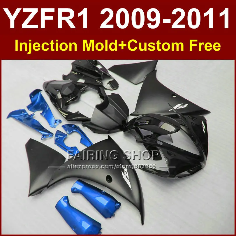 

Flat black Motorcycle parts for YAMAHA fairings YZF-R1 09 10 11 12 bodywork YZF1000 YZF R1 2009 2010 2011 R1