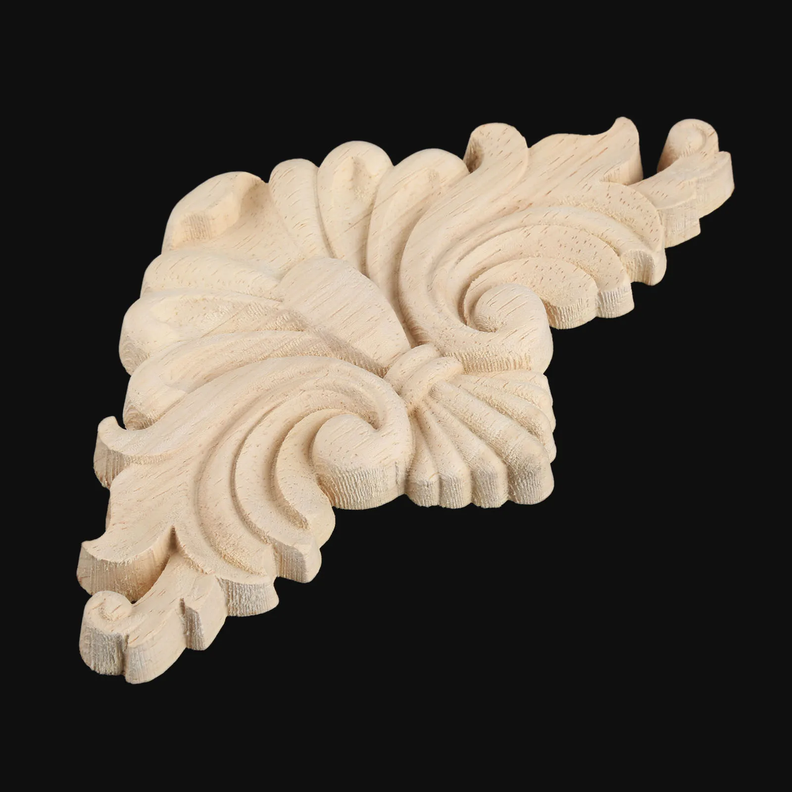 1Pc 16*9cm Decorative Wood Applique Carved Decal Corner Floral Onlay Frame for Wall Doors Cabinet Furniture Figurines | Дом и сад