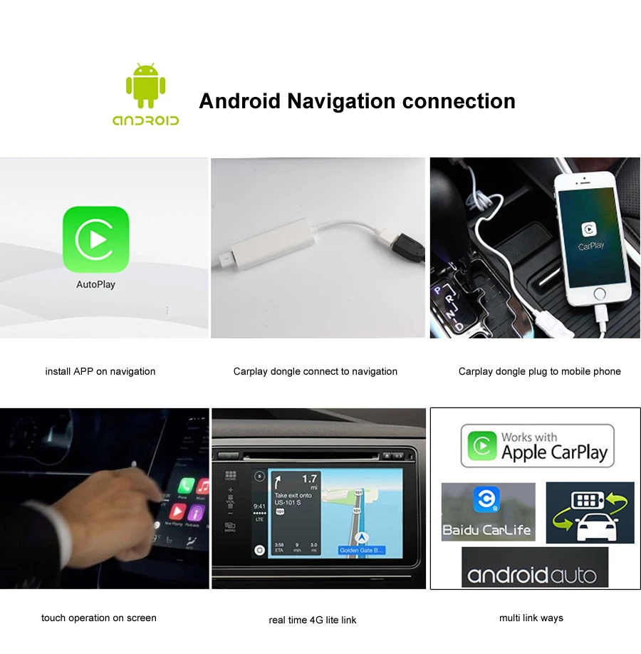10 шт./лот OTOJETA USB Smart Link Apple CarPlay Dongle для Android навигатора плеер Mini Carplay Stick с