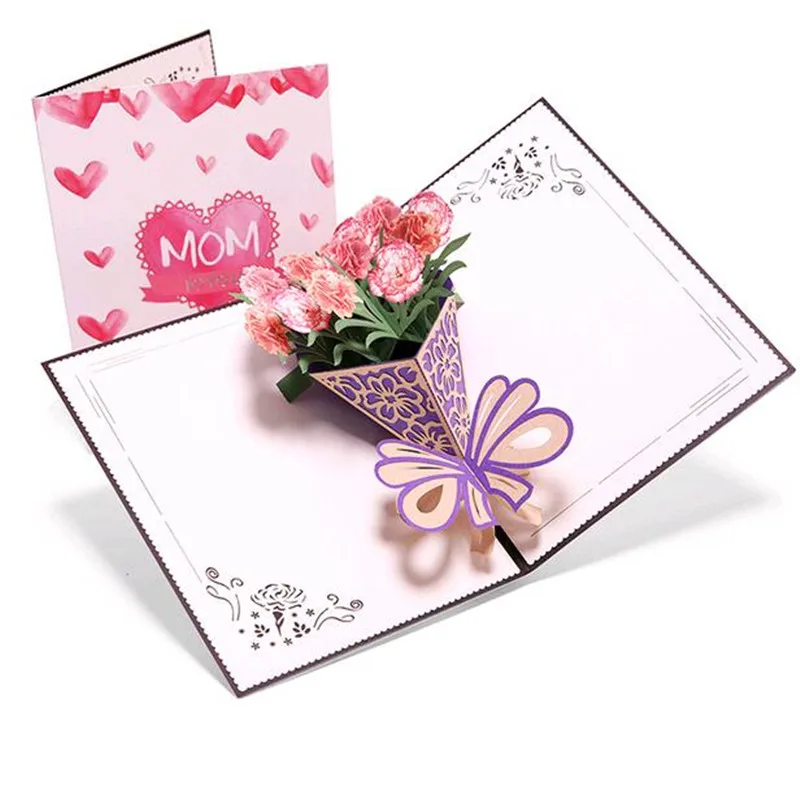 Спасибо открытки с конвертами 3D Бумага Лазерная резка День рождения