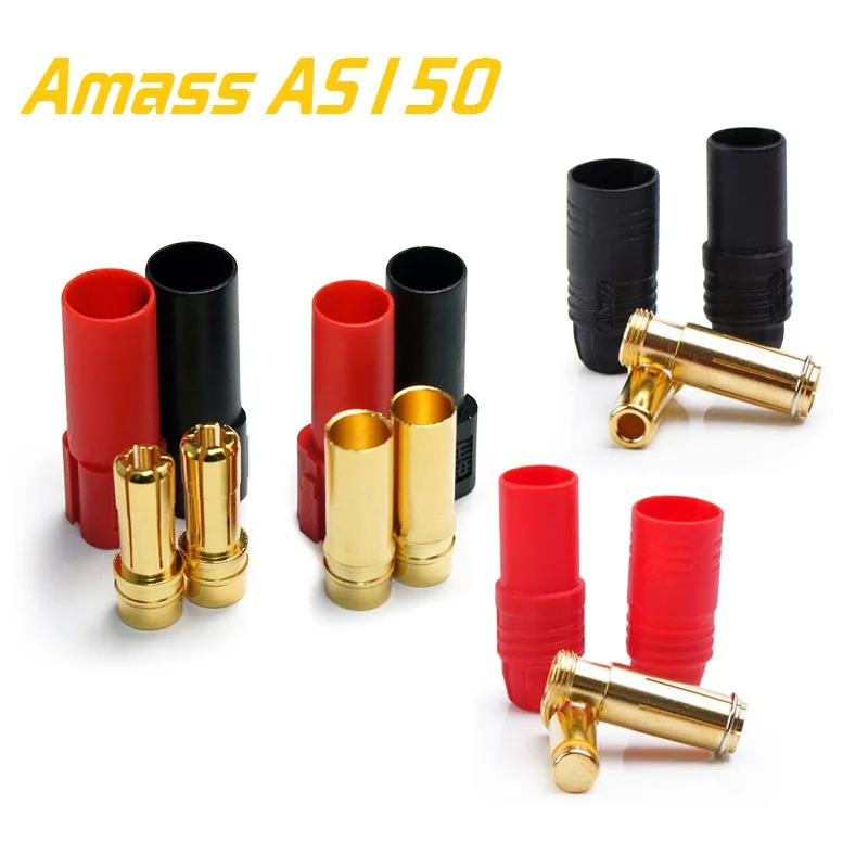Amass AS150 7 мм позолоченные женские и мужские разъемы для RC Lipo батареи анти Искра