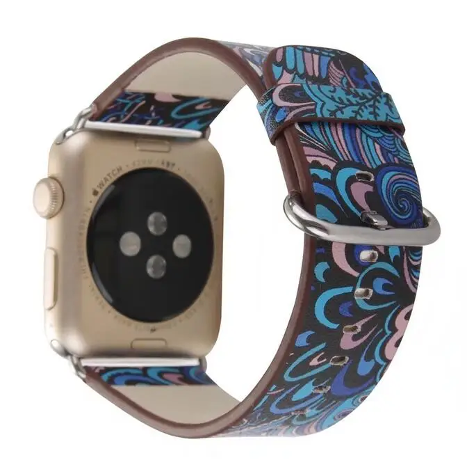 Национальный ремень для наручных часов iwatch, ремешок для наручных часов Apple Watch, версии кожаный ремешок 38/42 мм 40 мм 44 мм, версия 1/2/3/4/5