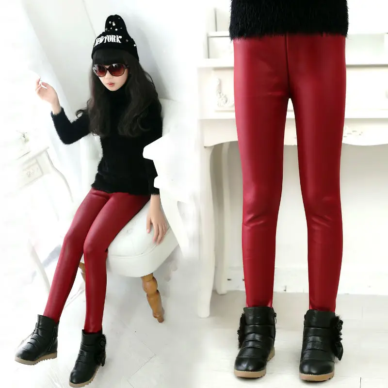 Детская одежда нижнее белье для девочек тонкие кожаные брюки леггинсы | Мать и