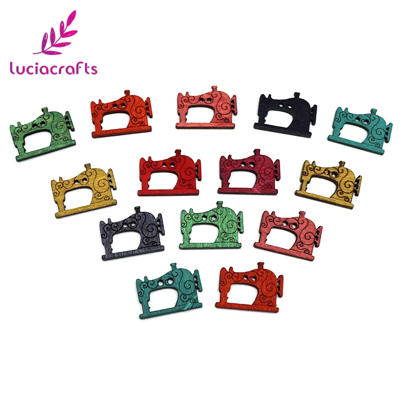 Lucia crafts букет невесты 6 штук в партии 24 шт. 20x27 мм случайный смешанный швейная машина DIY деревянные пуговицы Скрапбукинг ручной работы аксессуары E0312
