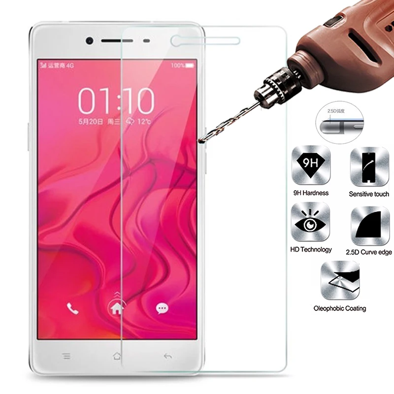 2.5D Закаленное стекло для OPPO F1 9H Высокое качество Взрывозащищенная защитная