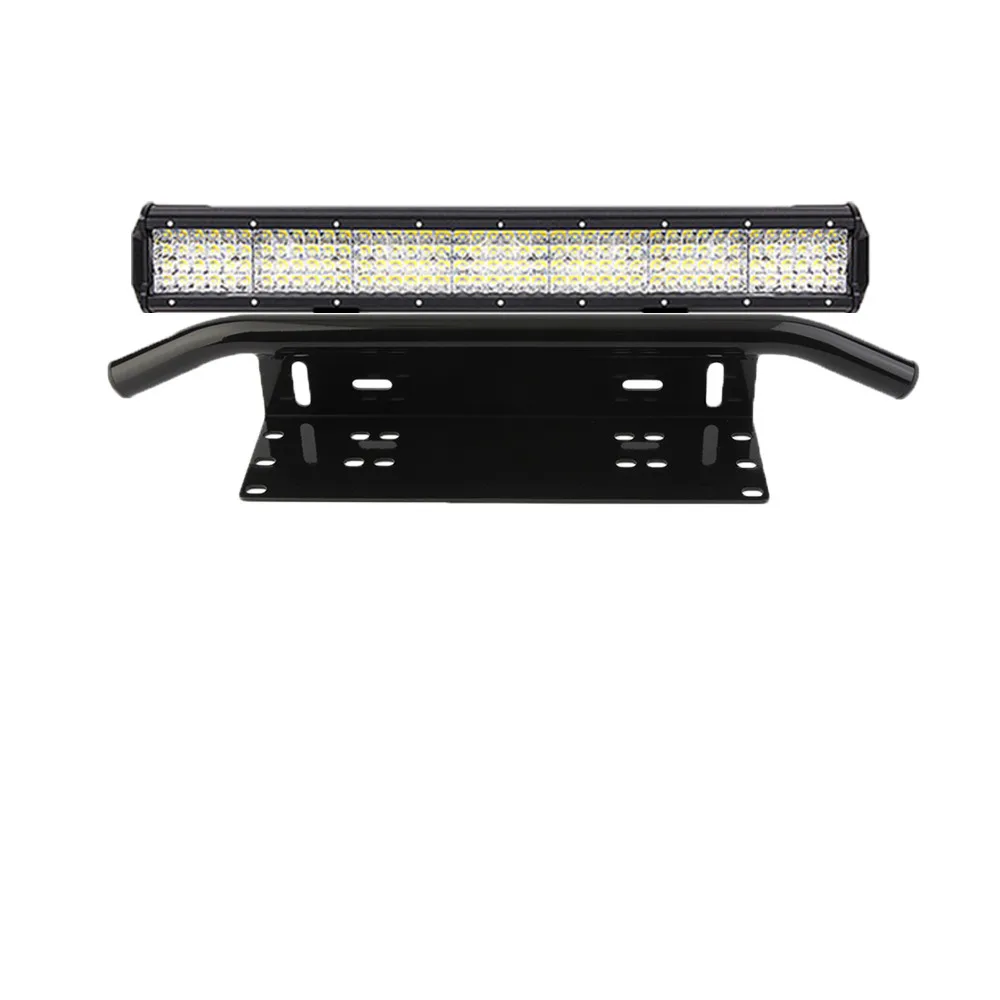 light with bracket 20 дюймов комбинированный светодиодный светильник 12V 4-Row+ 2" bull bar передний бампер номерной знак кронштейн для внедорожника 4x4 грузовики трактор автомобиль - Цвет: light with bracket