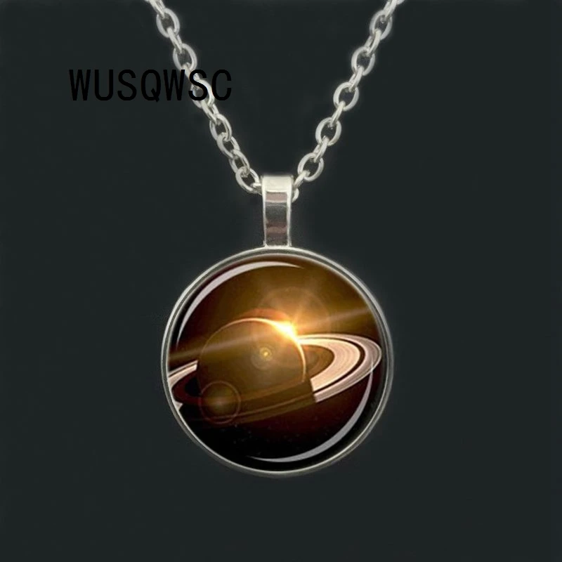 WUSQWSC оптовая продажа художественный стиль фото кулон с кабошоном планета Сатурн