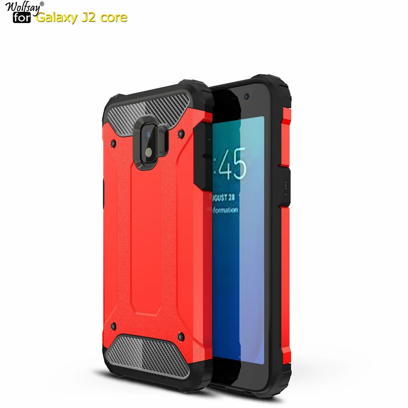 Wolfsay для крышки samsung Galaxy J2 Core чехол гибридная прочная Броня ТПУ &amp PC телефона Fundas