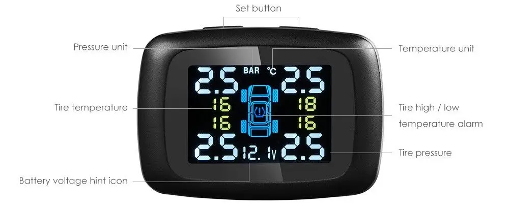 Умная Автомобильная TPMS система контроля давления в шинах прикуриватель цифровой
