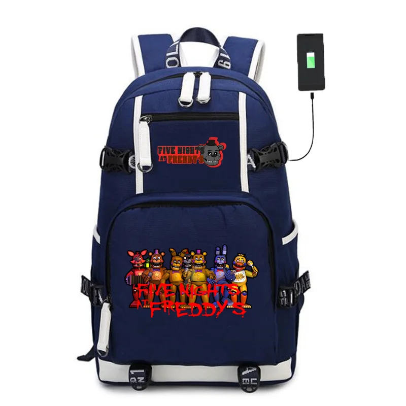

Game Five Nights at Freddy's School Backpack Bookbag Black Unisex Laptop Shoulder Bag Knapsack Packsack Travel USB Bags