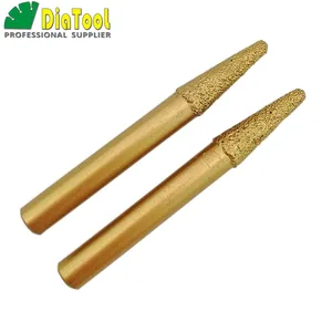 DIATOOL 2 шт. Вакуумные Паяные алмазные резьбовые биты, ЧПУ гравировальные биты для камня (10-430 мм) конусного типа, алмазные фрезы