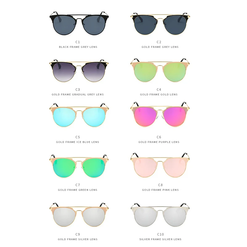 Металлические солнцезащитные очки бренд кошачий глаз feminino lentes oculos gafas de sol masculino
