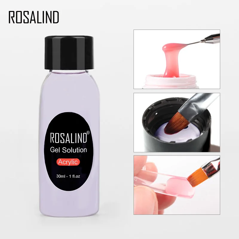 Акриловый гель ROSALIND жидкий быстросъемный полигель набор для ногтей жидкость