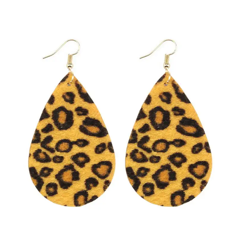 Новые Классические Кожаные серьги леопардовые Эффектные из искусственной кожи