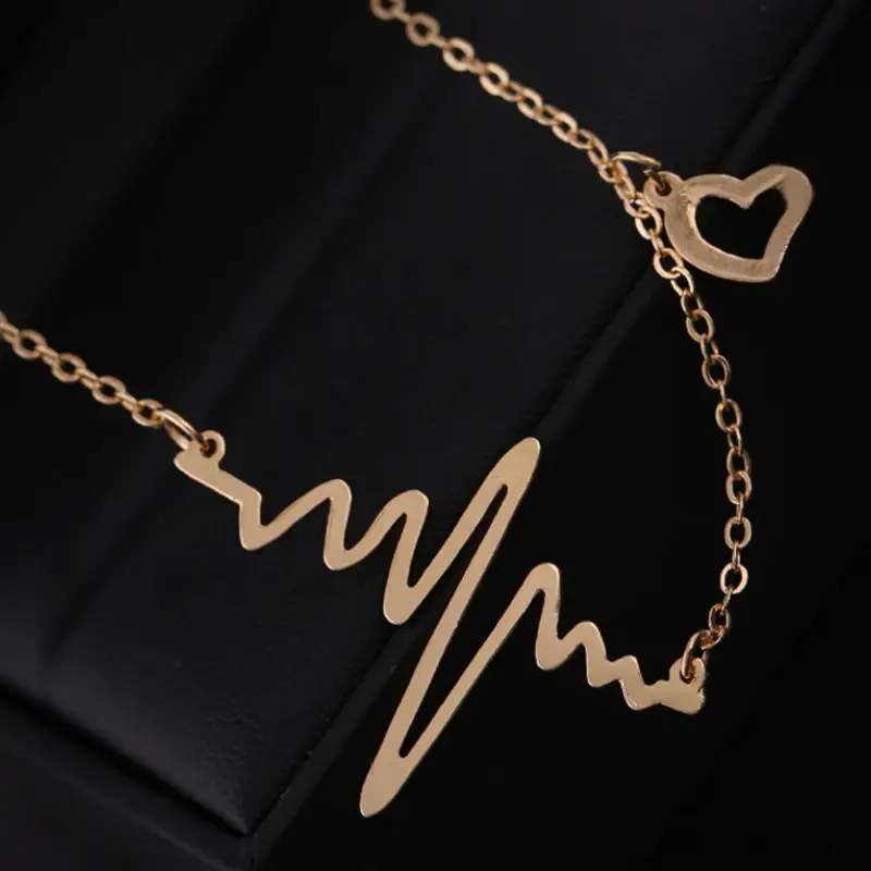 Ожерелье с ритмом сердца ожерелье подвеской|chain necklace|heart beatheartbeat necklace |