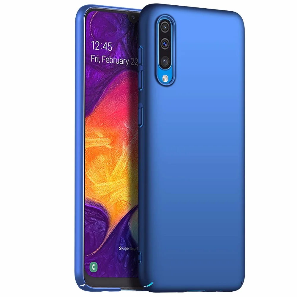 Защитное стекло для Samsung Galaxy A50 закаленное + тонкий жесткий чехол A505 | Мобильные