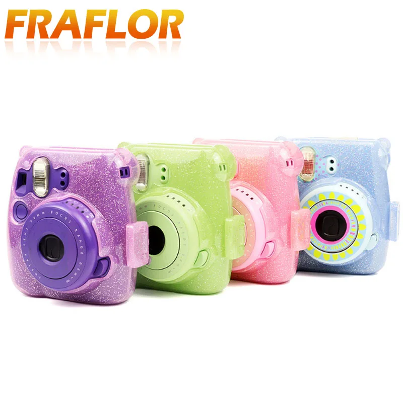 Силиконовый цветной чехол для камеры светящийся Fuji film Mini 8/8 +/9 Instant защитный