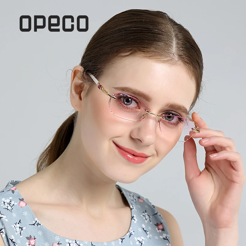 Opeco Женская модная оптическая оправа для очков без оправы оптических женщин|glasses