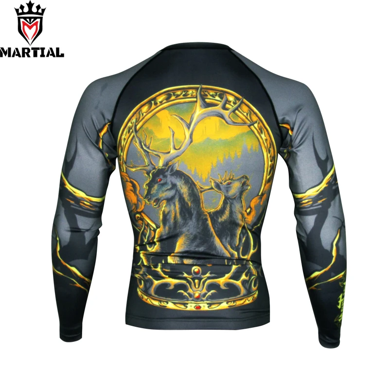 Боевые: Ours is the fury с принтом длинным рукавом рашгарды фитнес ММА grappling рубашки bjj