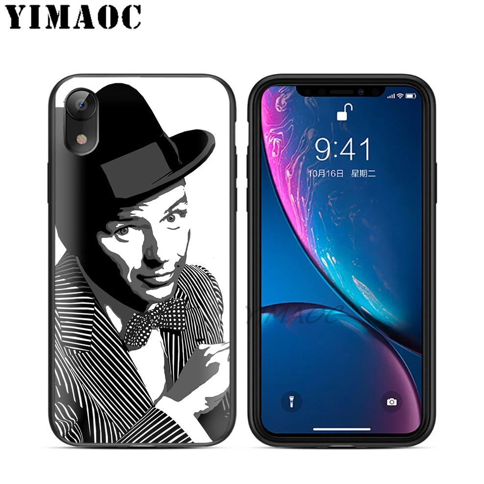 YIMAOC Frank Sinatra Singer Soft TPU Black Silicone Case for iPhone X or 10 8 7 6 6S Plus 5 5S SE Xr Xs Max |