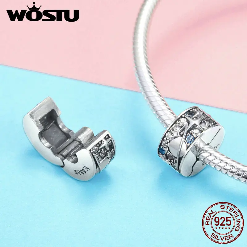 Браслет WOSTU CQC985 из стерлингового серебра 925 пробы с подвеской в виде шарма