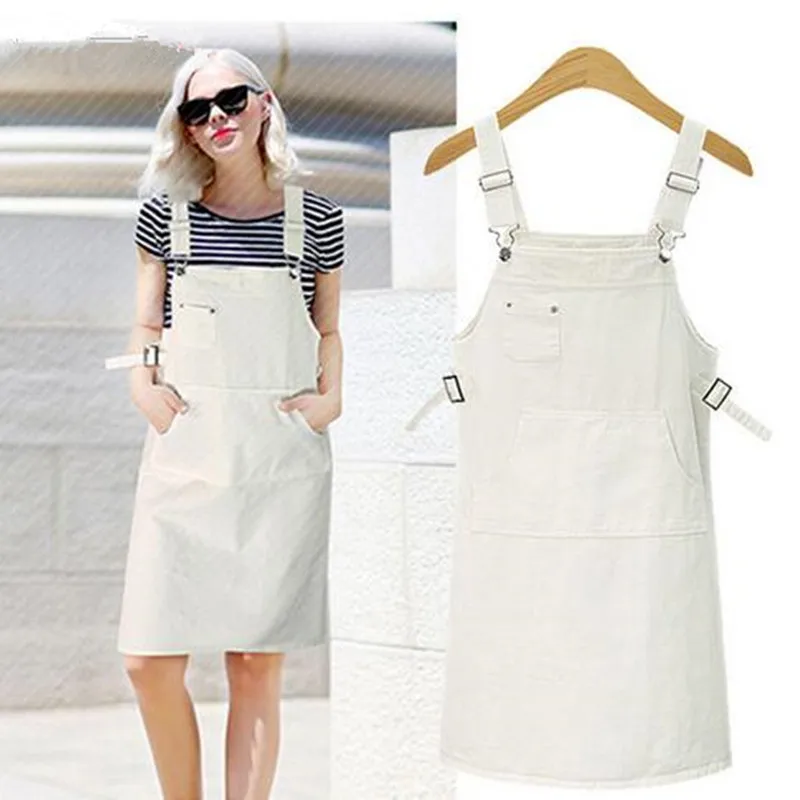 Большие размеры 5XL 2018 летнее женское черное белое джинсовое платье комбинезон