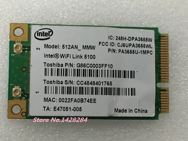 

New Original For Intel Wifi Link 5100 512AN_MMW Mini PCI-E 300Mbps 802.11a/b/g/n 2.4 G/5.0 GHz WiFi Wireless Card