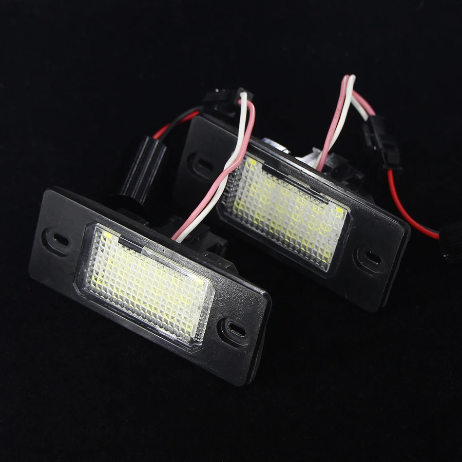Пара CanBus без ошибок Белый светодиодный номерной знак 18SMD для VW Touareg Tiguan Golf 5 Passat B5 5D