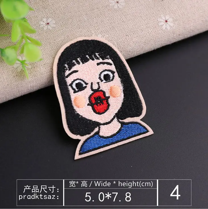 Службой CPAM Доставка Набор из 10 шт. Популярные с вышитой головой патчи железные на