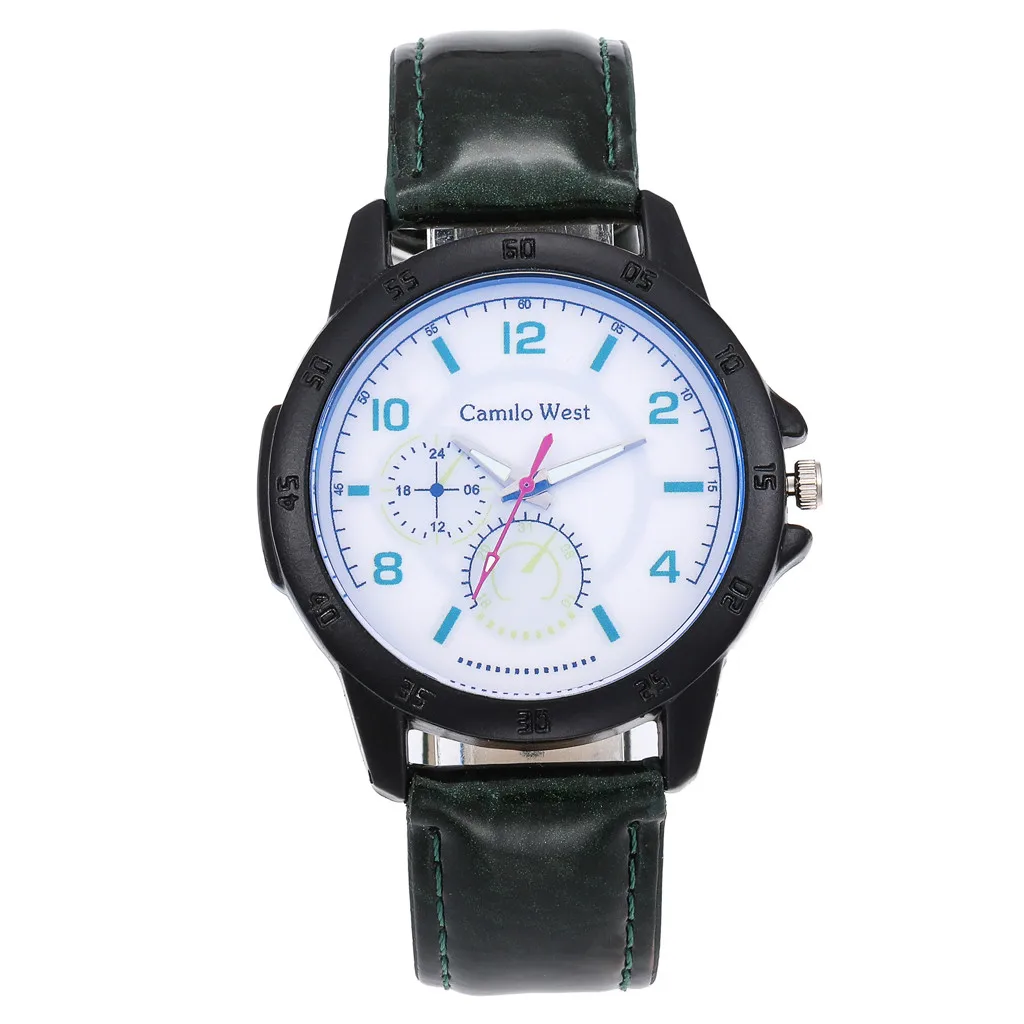 Модные Женские кварцевые часы с синим стеклянным циферблатом повседневный