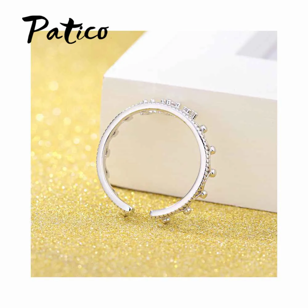 

Top Brand Seller 925 Sterling Silver Wedding Rings for Women Girls 5A Cubic Zirconia Crown Shape Finger Acessory Bague
