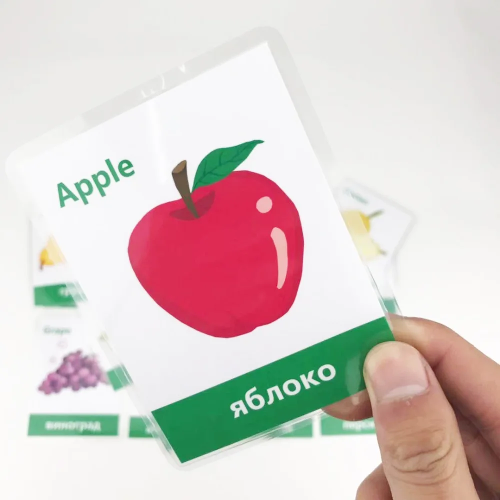 66 шт./компл. Детские Обучающие русские/английские карточки Phonics Animals/фрукты/овощи