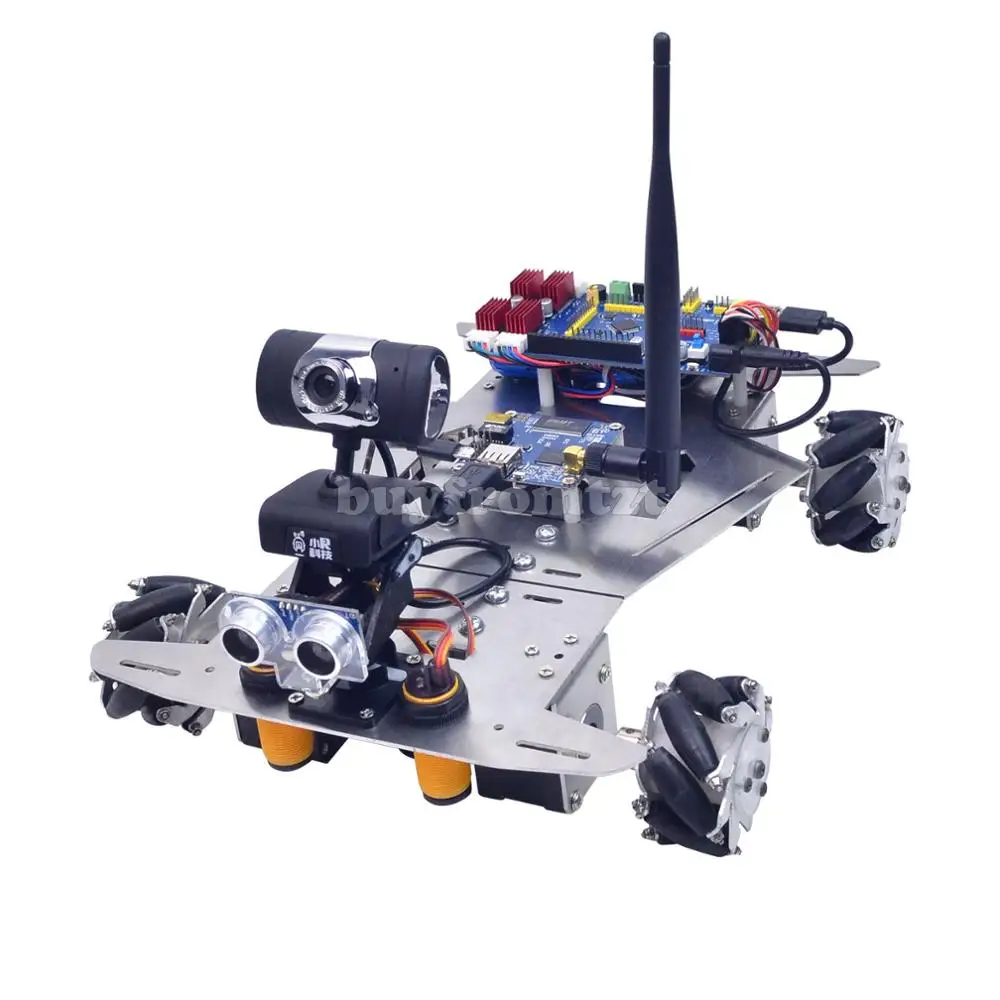 Умный робот автомобиль 4WD с Wi Fi камера 640*480 60 мм невыполненные колеса Mecanum WiFi +