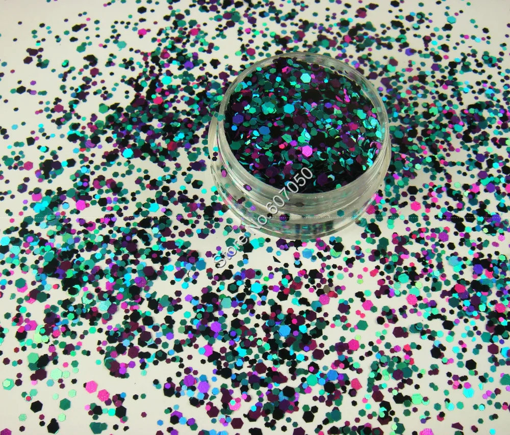 Смешанная блестящая пудра для ногтей акриловый гель макияжа блеск