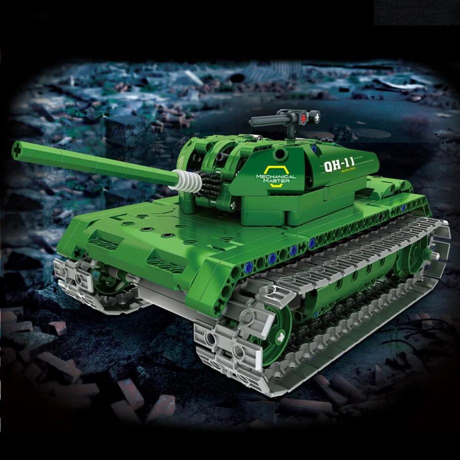 

Hot modern military weapons world war radio remote control main battle tank building block rc toys collection for children gifts