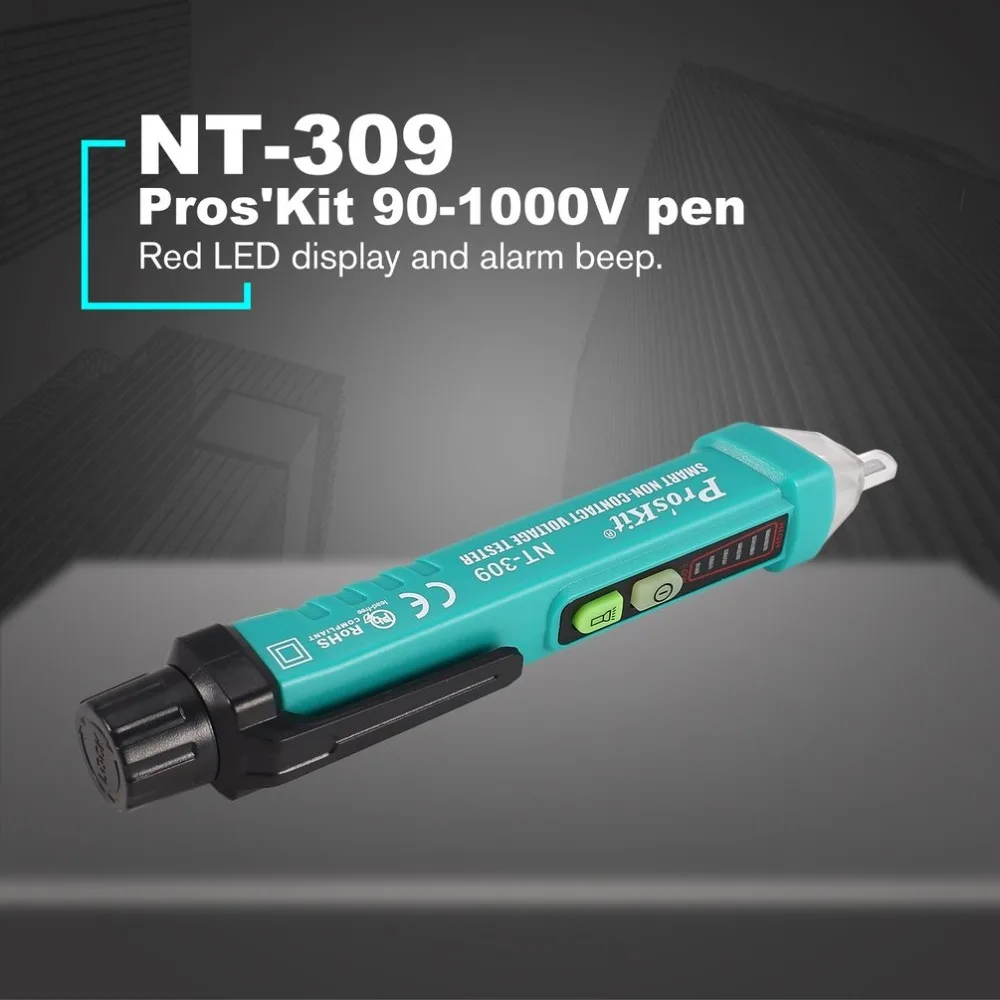 Pros'Kit NT-309 12-1000V high quality Non Contact AC Voltage Detectors Tester Sensor auto power off Electric Pen Test Pencil |