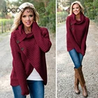 Свитер Jocoo Jolee с высоким воротником, Женский Осенний вязаный свитер с длинным рукавом, женский свободный пуловер, топы оверсайз