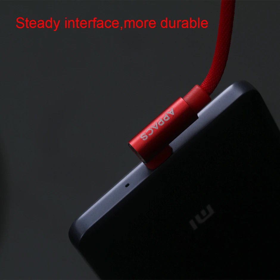 APPACS usb type-C кабель 2.4A USB C зарядное устройство Быстрая зарядка и синхронизация данных 90 градусов type-c кабель для samsung Note 8 S8 Oneplus USB-C