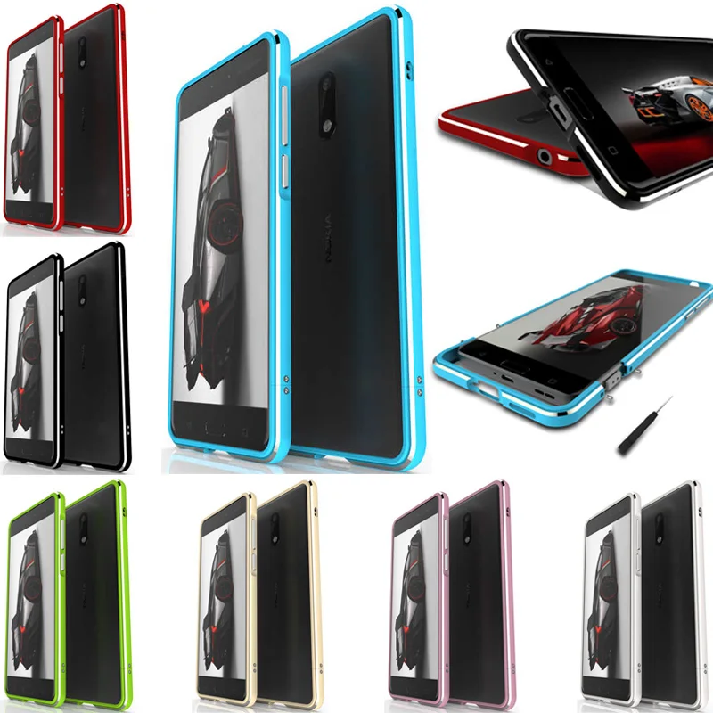 Для Nokia 6 2017 чехол Ультратонкий Высокий светильник металлический бампер рамка для
