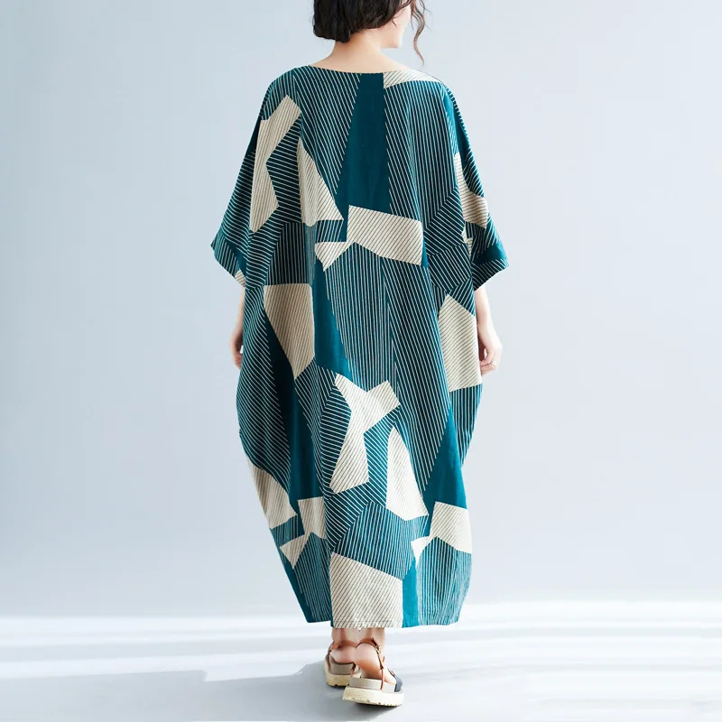 Модные женские Геометрические хлопковые льняные весенние летние большие