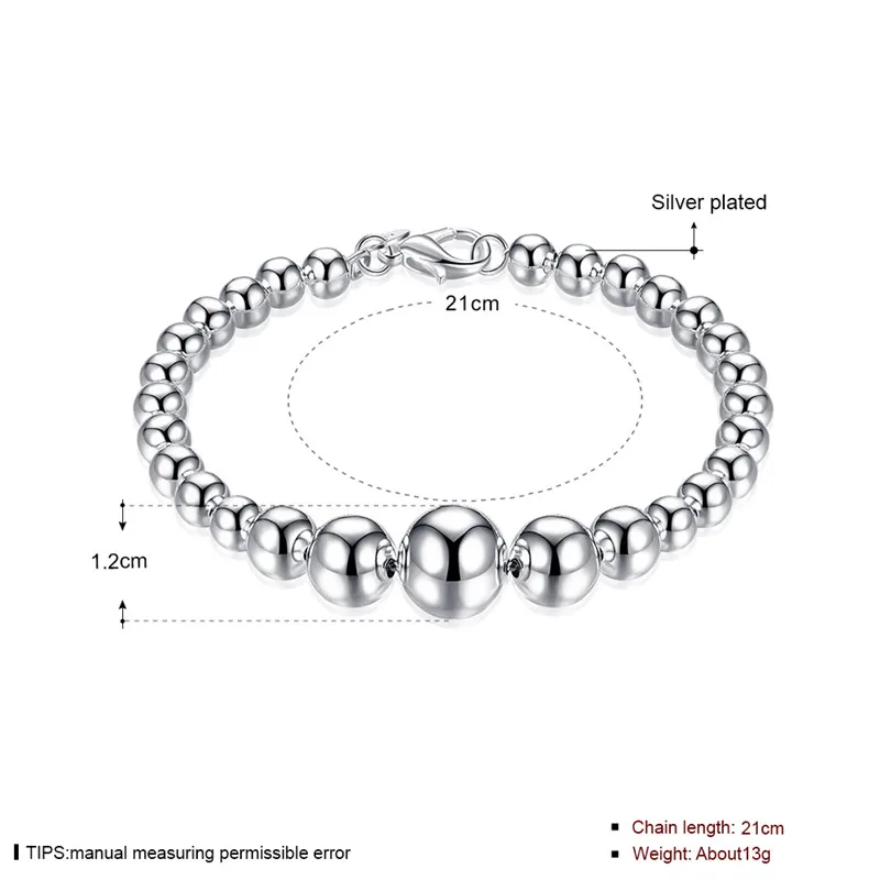 KimJ SPCH165 bracelet the youngly season of fashion design silver color plated metal bean lovely for young woman | Украшения и