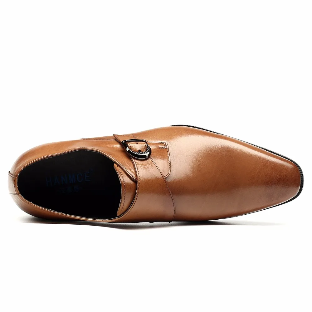 Мужская повседневная обувь ручной работы из натуральной коровьей кожи с пряжкой